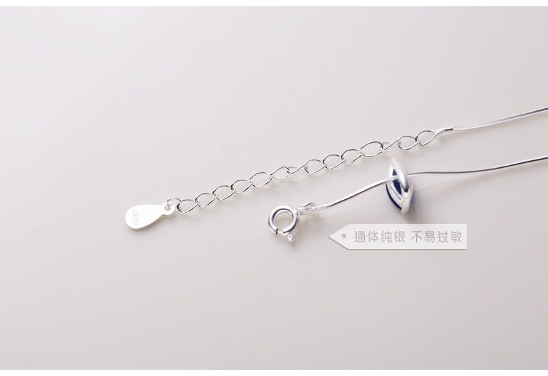925纯银水滴锆石项链女韩国小众品牌SOUHAI宝石白银色锁骨链N0396详情14