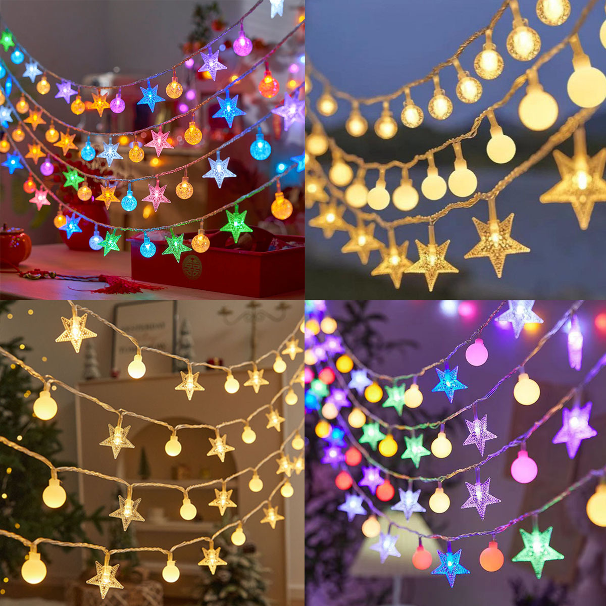 Camping atmosphere lights, string lights, LED star lights, waterproof Christmas small colorful lights, hanging lights, room and bedroom festival decorative lights pic 1