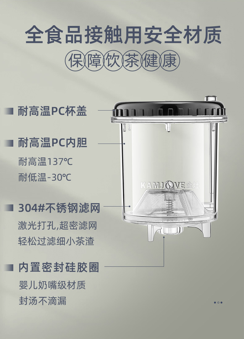 Jinzao TP-160 Piaoyi Cup Tea Brewing pot inner liner filter flower teapot tea brewing cup Tea brewing cup glass tea set for home use pic 11