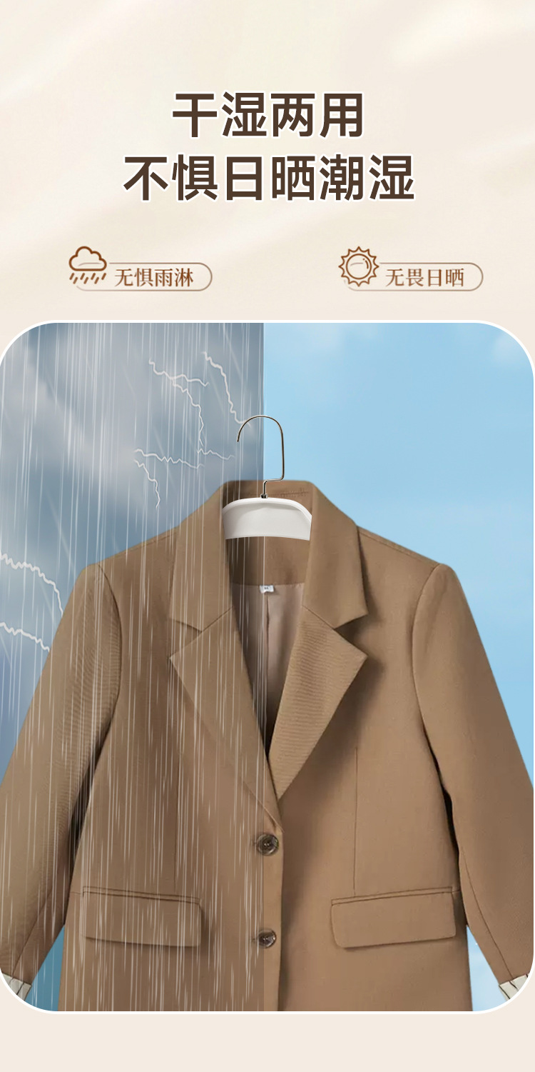 大衣架无痕防滑家用不起肩宽肩羽绒服加宽加大衣服挂架晾晒衣撑子详情5