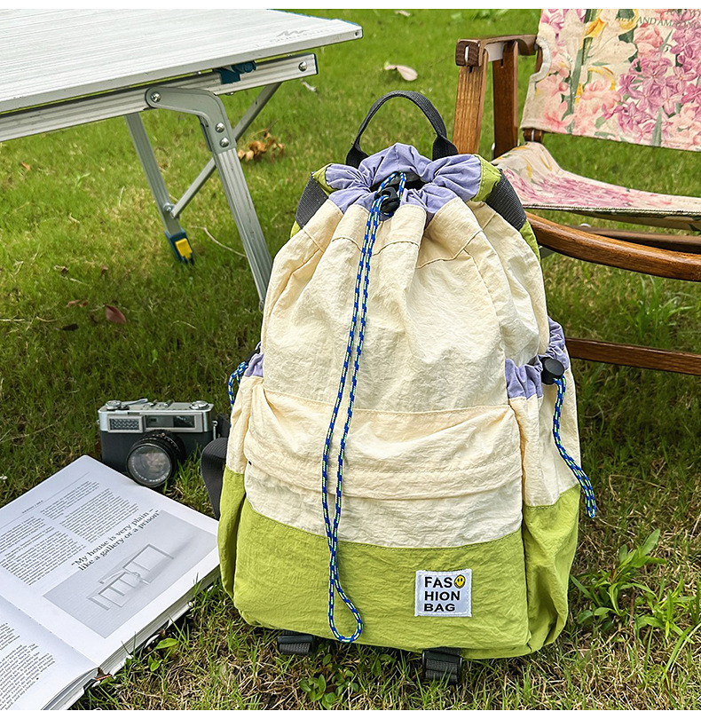 新款束口抽绳双肩包大容量休闲包户外运动登山包超轻量旅行背包详情42