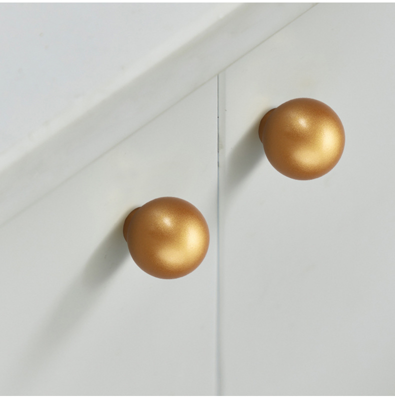 抽屉柜门白色单孔小拉手圆形单粒橱柜电视柜床头柜现代简约门把手详情8