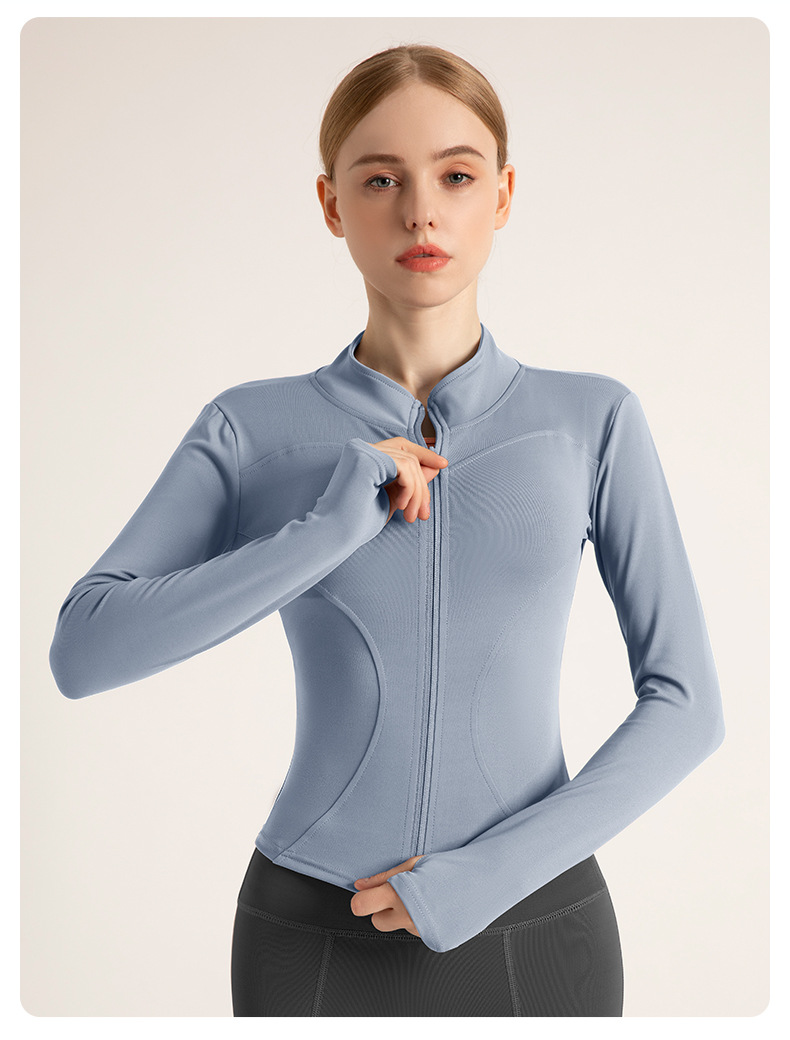 2024新款瑜伽服运动上衣加绒拉链外套女秋冬高级百搭显瘦运动户外详情25