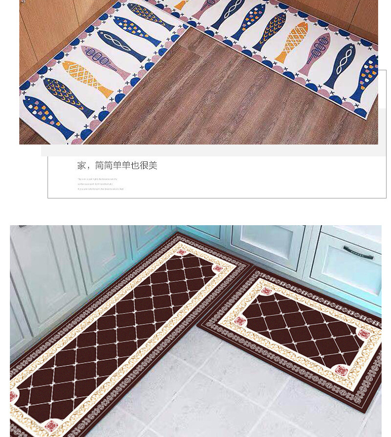 Cross-border ins kitchen floor MATS wholesale, long absorbent bathroom floor MATS, simple home kitchen carpets pic 9