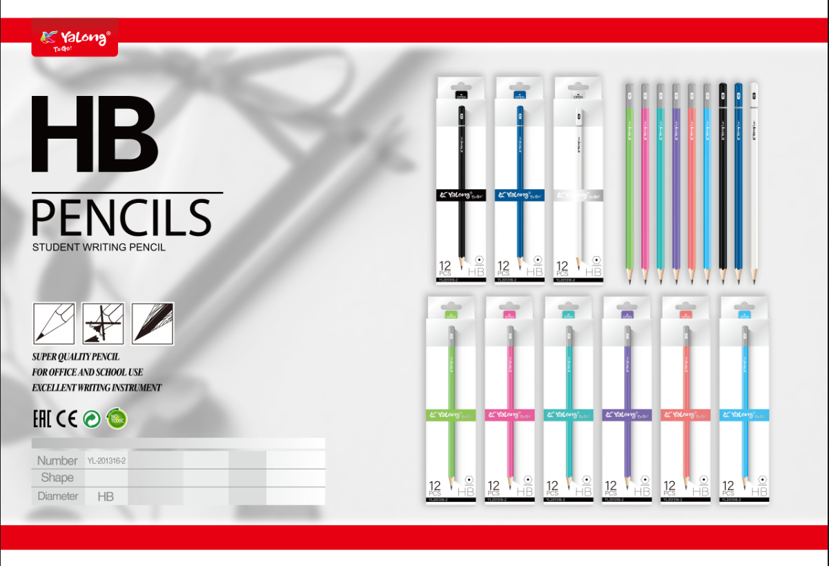 Yalong Foreign Trade specializes in providing wooden hexagonal design HB pencils, painted sharpened student pencils pic 5