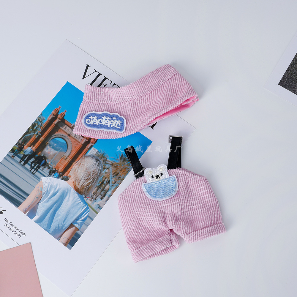 New labub baby clothes, cute hat, cartoon overalls, two-piece set, Mengqiqi KT cat doll for replacement pic 14