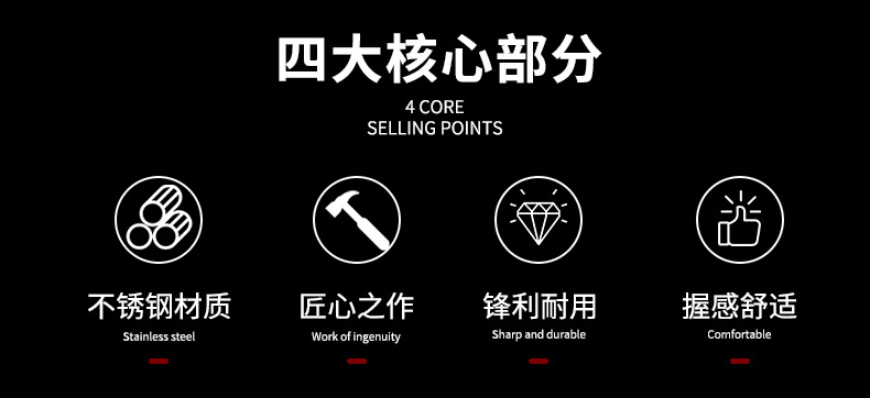 厨房刀具套装 不锈钢刀具厨师水果刀家用菜刀套装带刀架刀具大全详情17