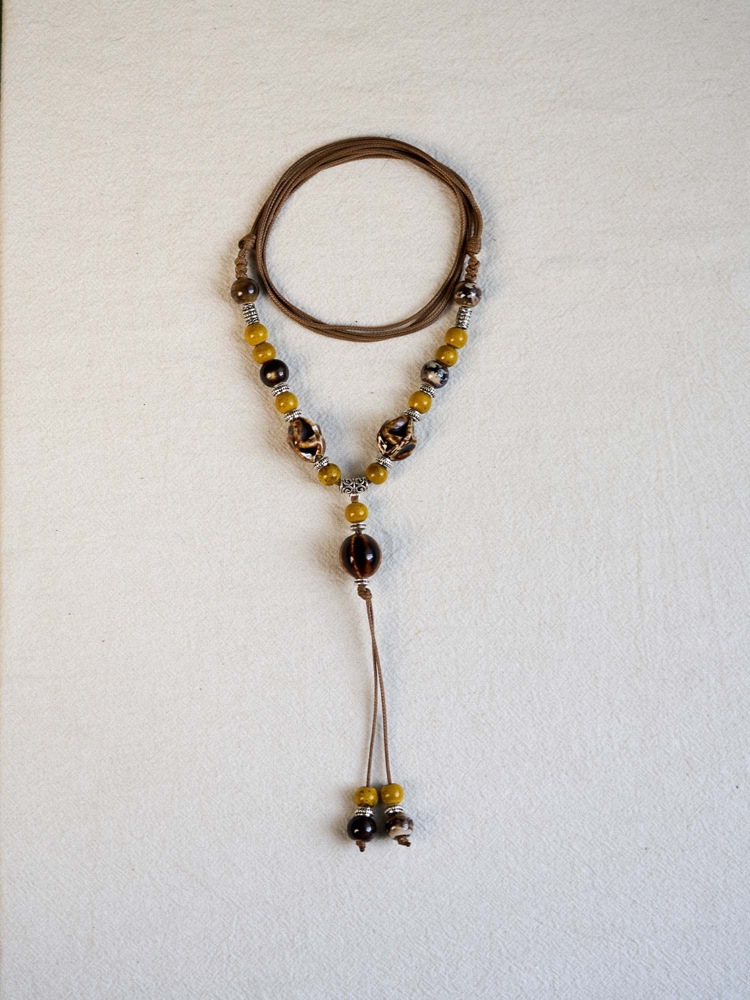 文创景德镇陶瓷项链蝴蝶跨境饰品批发国风文艺新中式手工编织项饰详情11