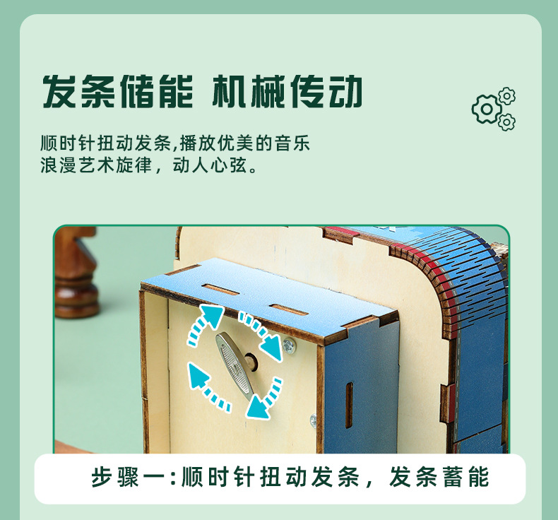 Cross-border new product, national trend and fun wooden music box, DIY handcrafted world-famous architecture, adult toy pic 18