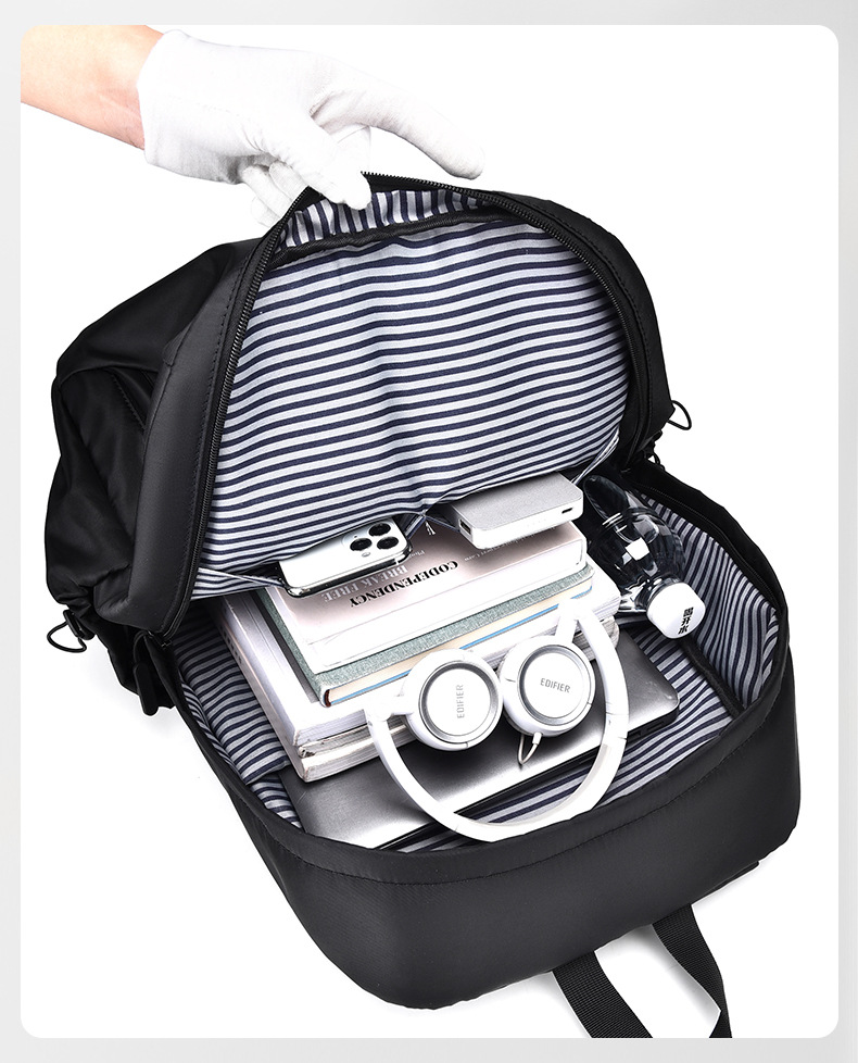 休闲男士双肩背包时尚简约防泼水大容量电脑背包商务旅行学生背包详情10