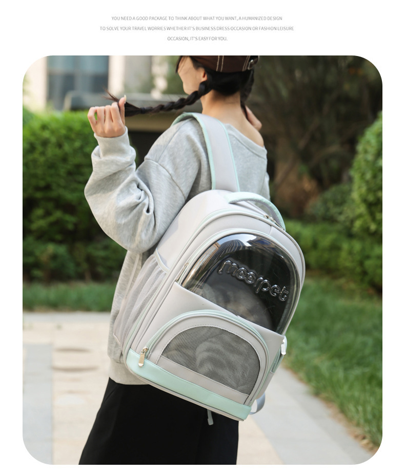 Factory direct supply cat bags and pet bags: Porous, breathable, portable, with large capacity for both shoulders and one shoulder to carry pic 13