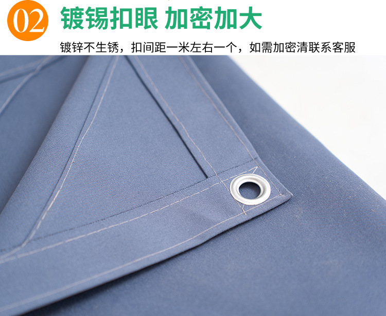 Cross-border best-selling dark grey canvas tarpaulin, flame-retardant silicone waterproof canvas, wear-resistant, sun-proof and sunshade tarpaulin pic 7