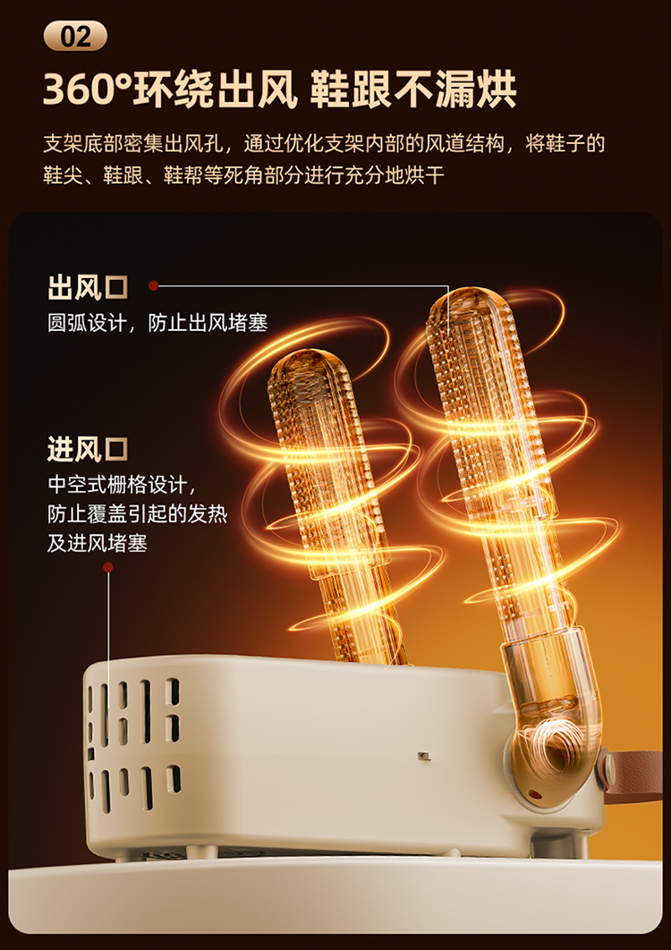 【五档定时】烘鞋器家用宿舍鞋子烘干神器除臭杀菌定时烘鞋器X22详情5