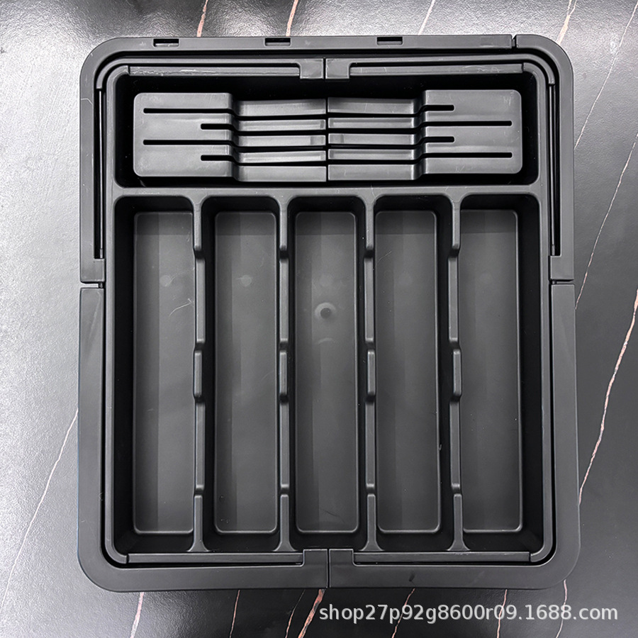 厨房餐具分格收纳盒可伸缩刀叉分类整理盒四向伸缩抽屉式餐具盒详情15