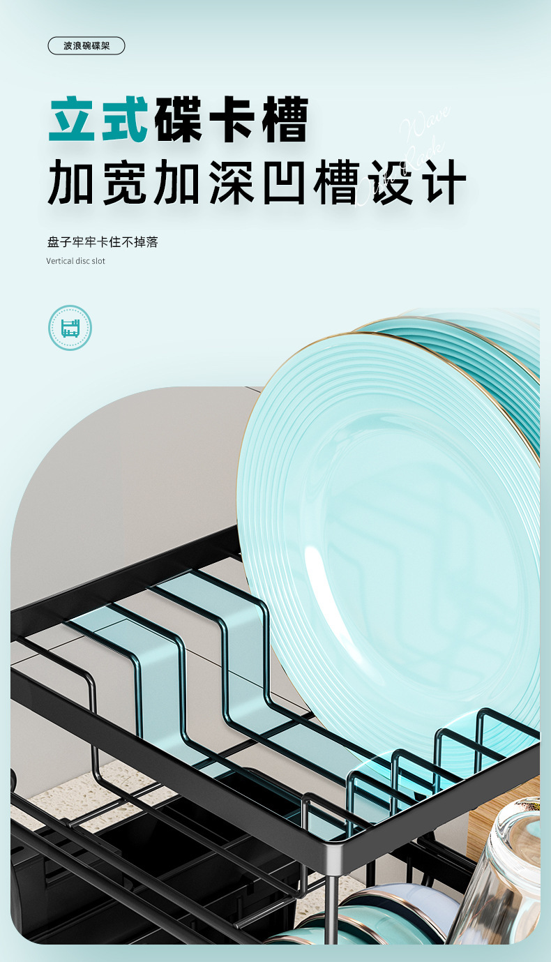 厨房沥水碗碟架碗筷沥水篮水槽洗碗池放碗架收纳架餐具置物架详情11