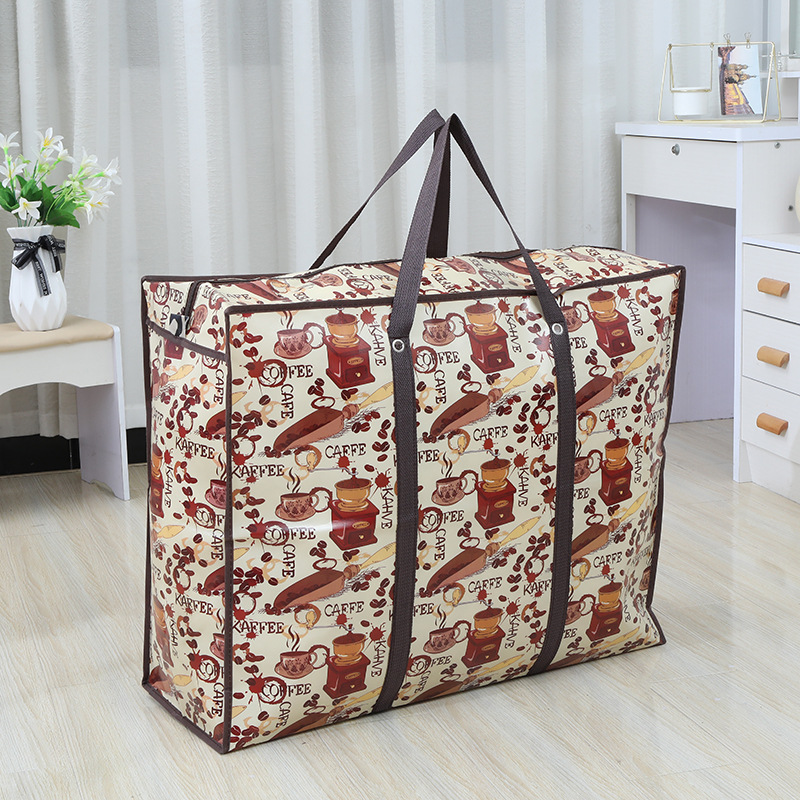 跨境高质量批发无纺布袋覆膜防水行李袋衣物被子收纳袋手提搬家打包袋详情8