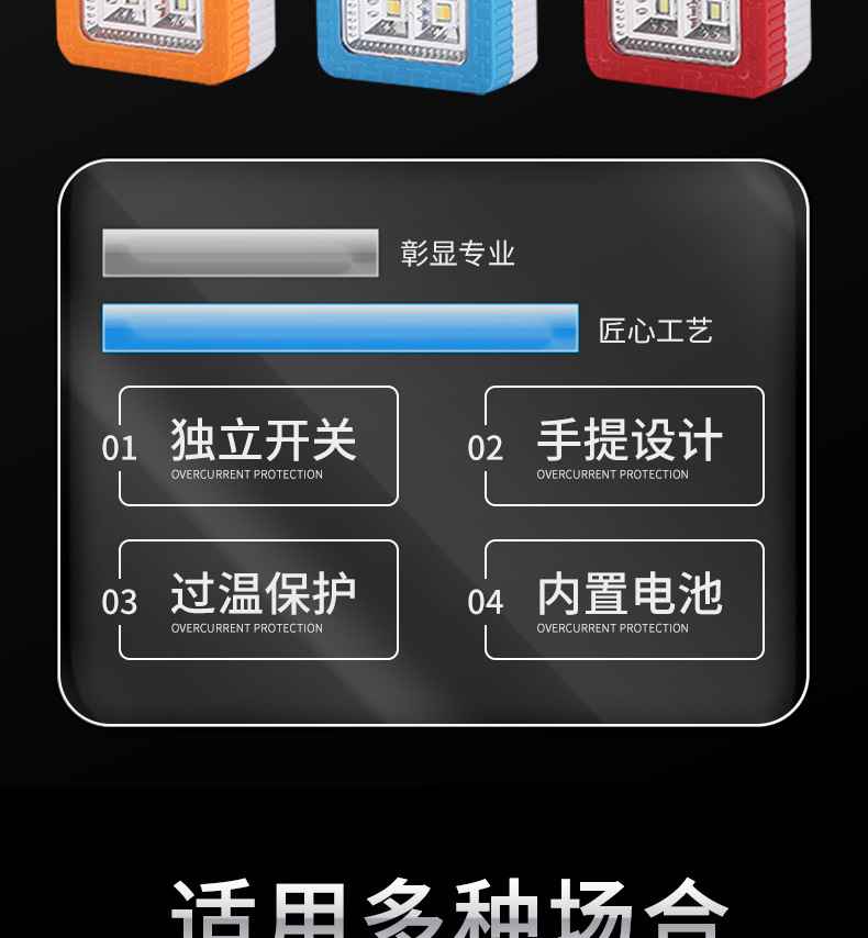 TY-7269-4新款户外露营帐篷灯便携式LED手提灯手电筒厂家现货批发详情6