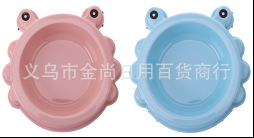 新款卡通圆形方形动物塑料单碗狗碗猫咪喝水碗宠物食盆猫碗详情3
