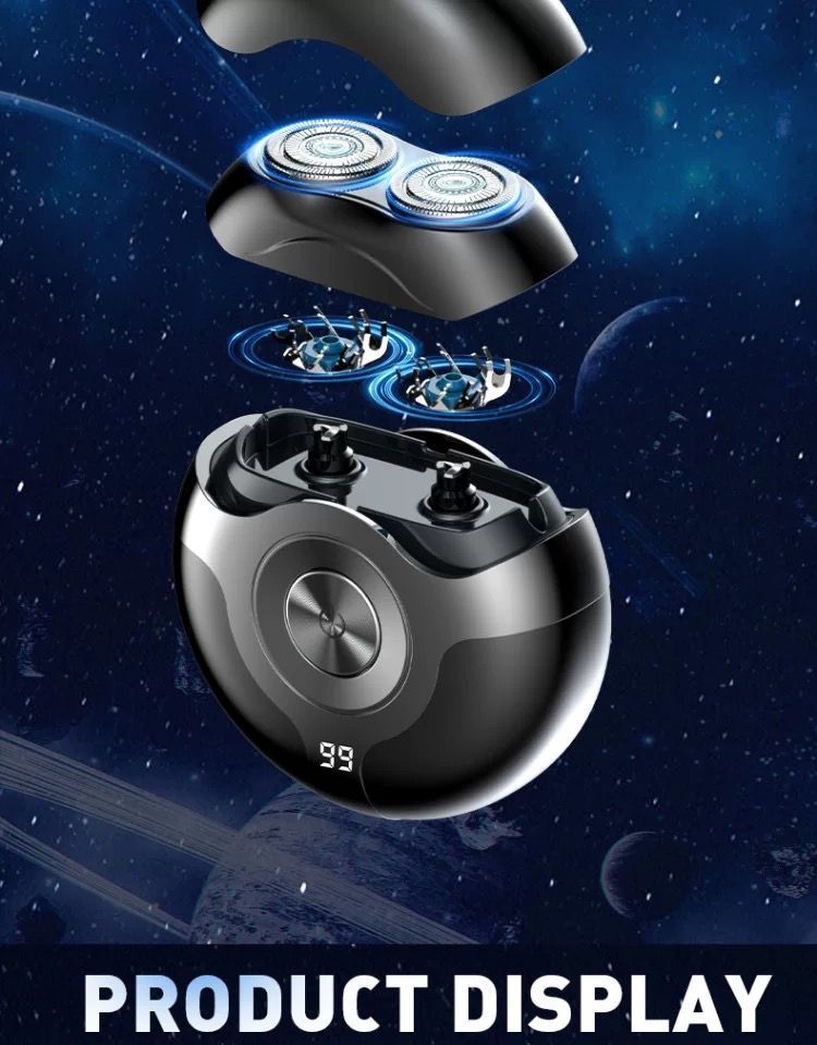 新款小飞碟男士电动剃须刀数显全身水洗充电式刮胡刀家用个护电器详情8