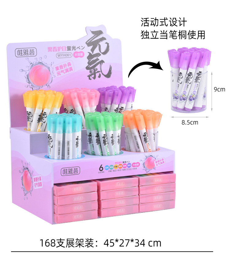 Wholesale Weiya Hui Highlighters, large-capacity fruit-scented highlighters 061, eye-protecting soft-color highlighters pic 14