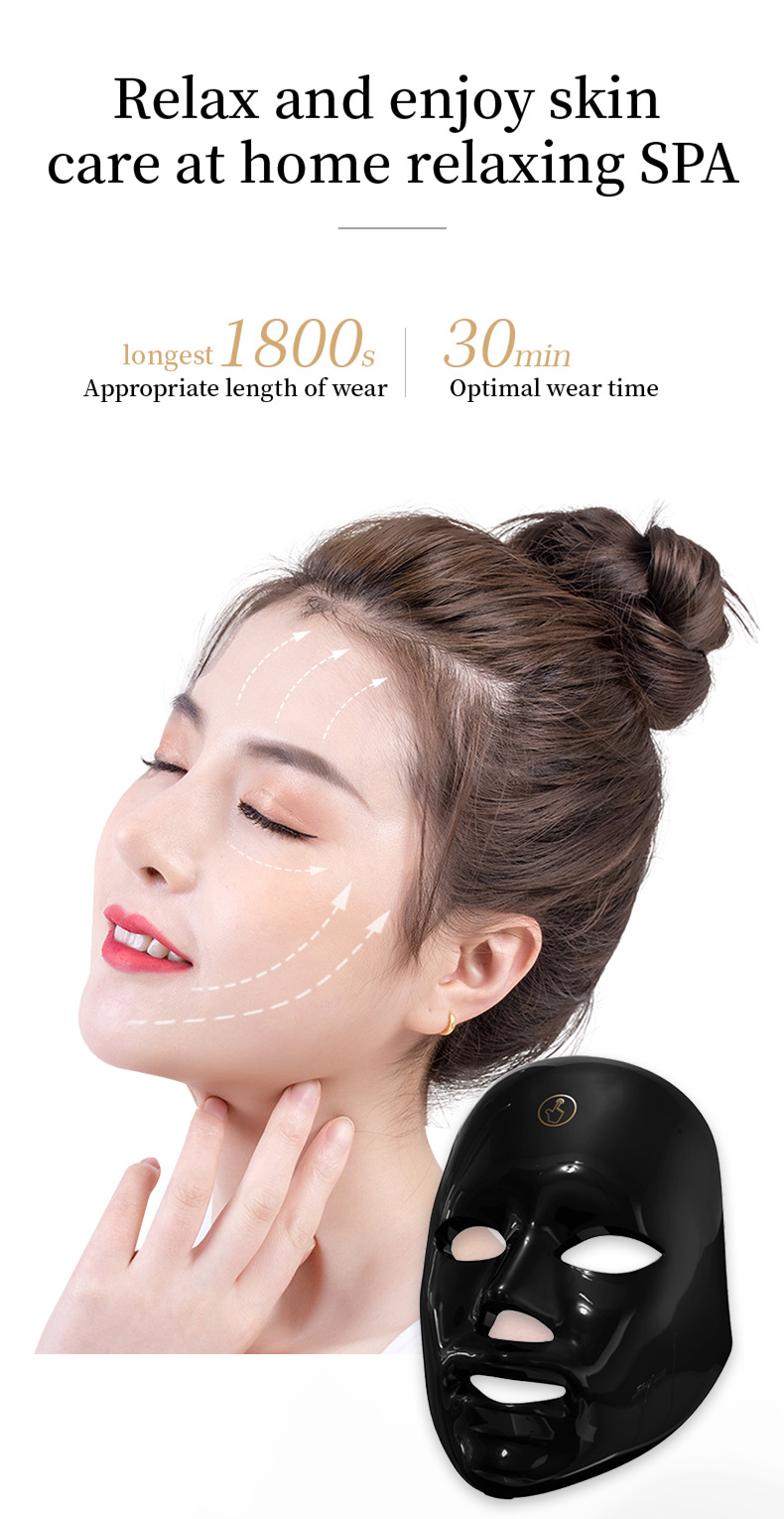 Máscara facial de belleza shanilak máscara de luz de color para el hogar espectrómetro de 7 colores máscara de luz de color máscara de belleza pic 7