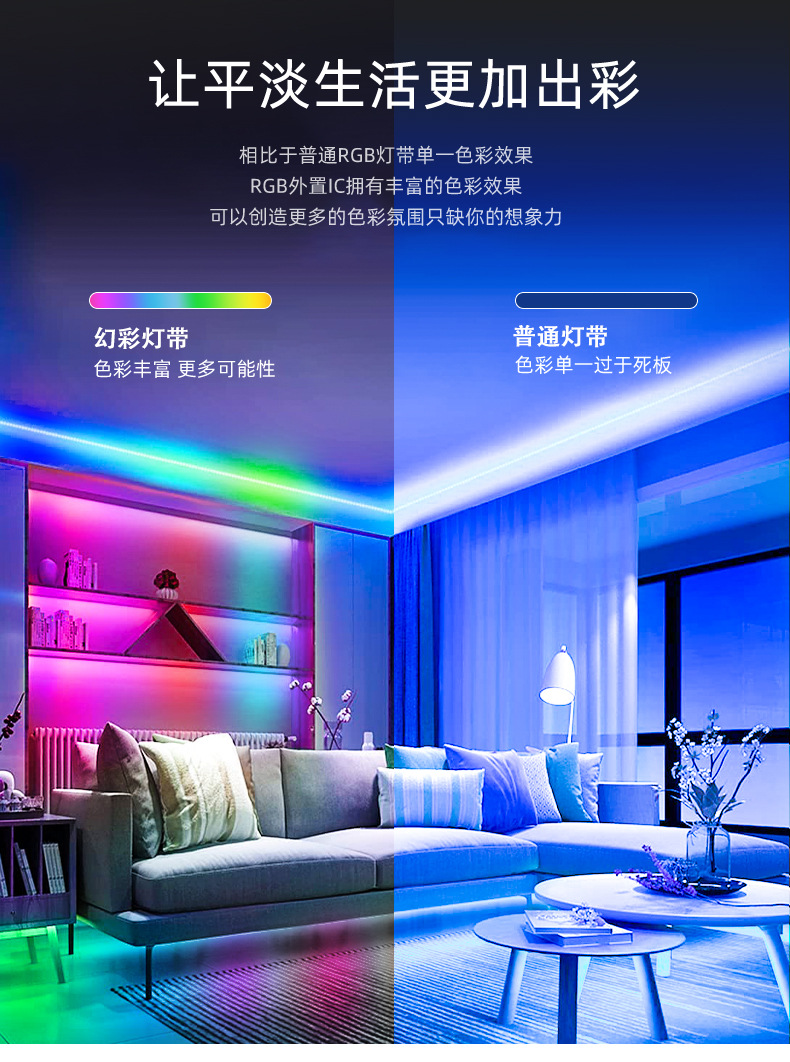 跨境专供龙纹编织幻彩灯带LED霓虹灯10mm防水Led柔性霓虹灯条形灯详情2