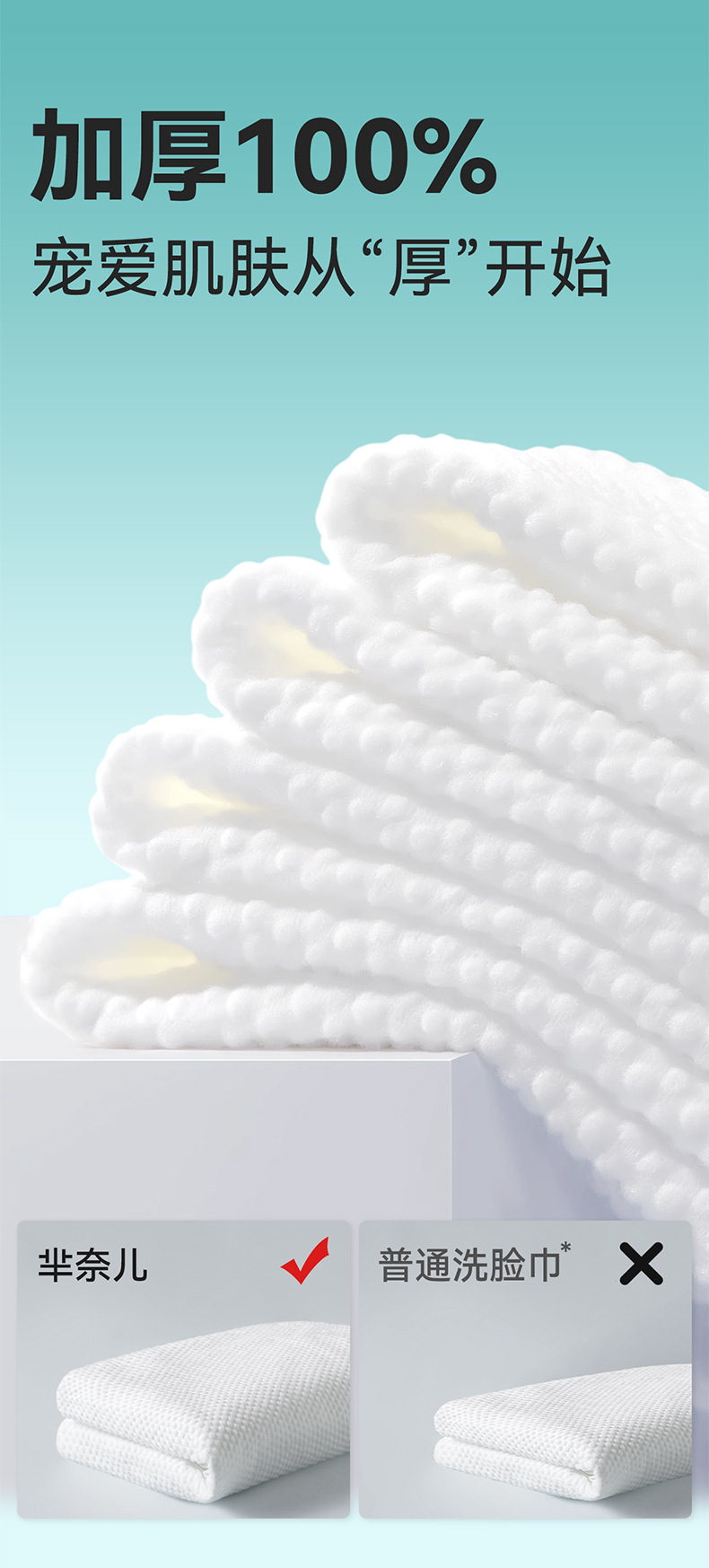 芈奈儿纯棉全棉洗脸巾批发厚款抽式一次性悬挂式抽取式家用洁面巾详情8
