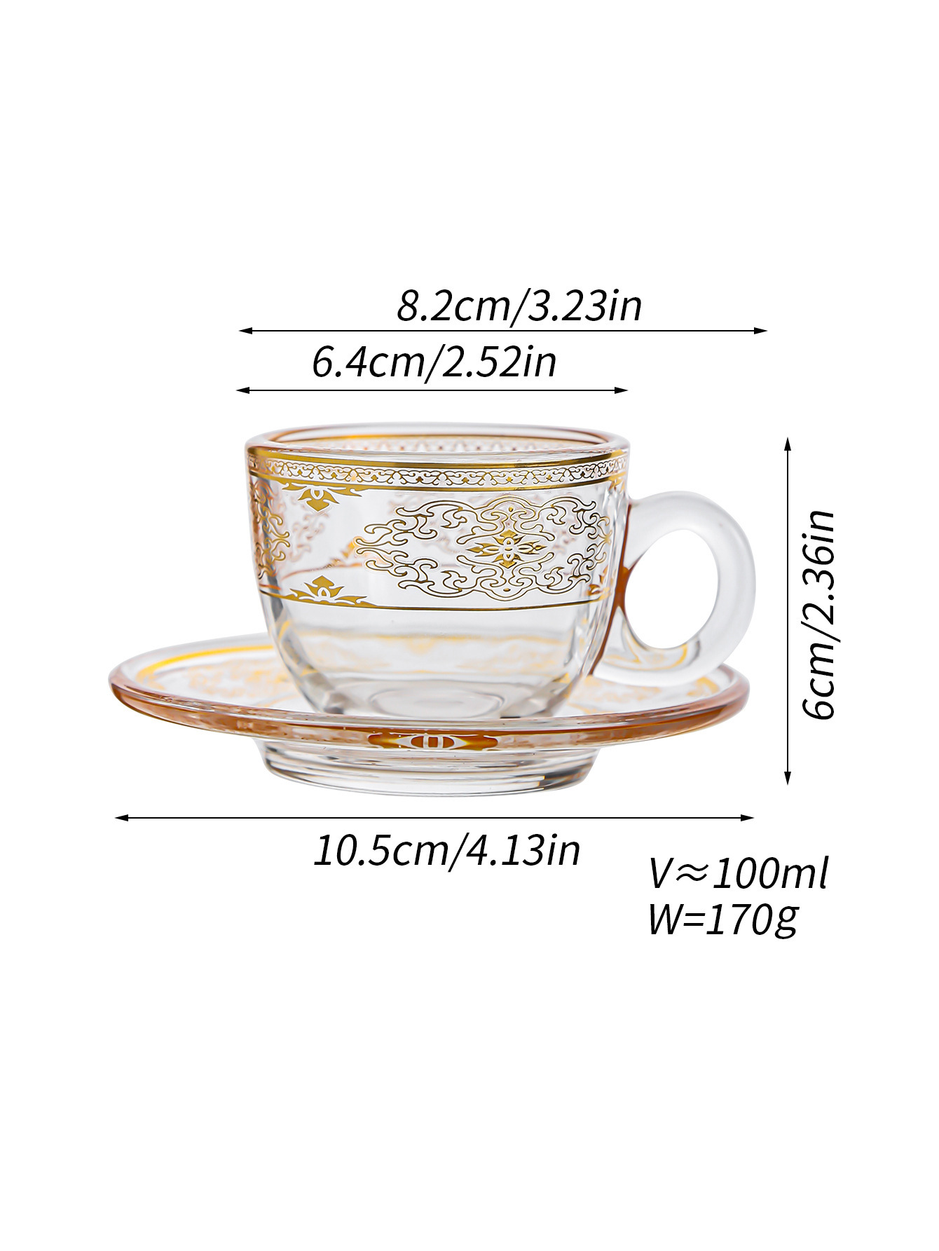 Nordic transparent gold-painted creative tea cups, glass cups, light luxury heat-insulating coffee cups and cold drink cups pic 10