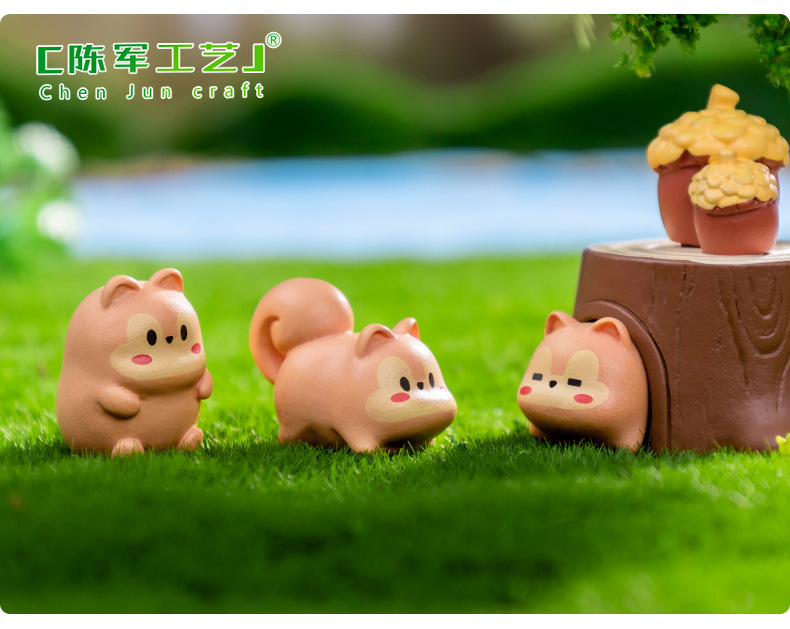 Micro-landscape creative, cute little squirrel drilling tree holes, diy garden landscaping decorations, hanging accessories, mini trinkets pic 40