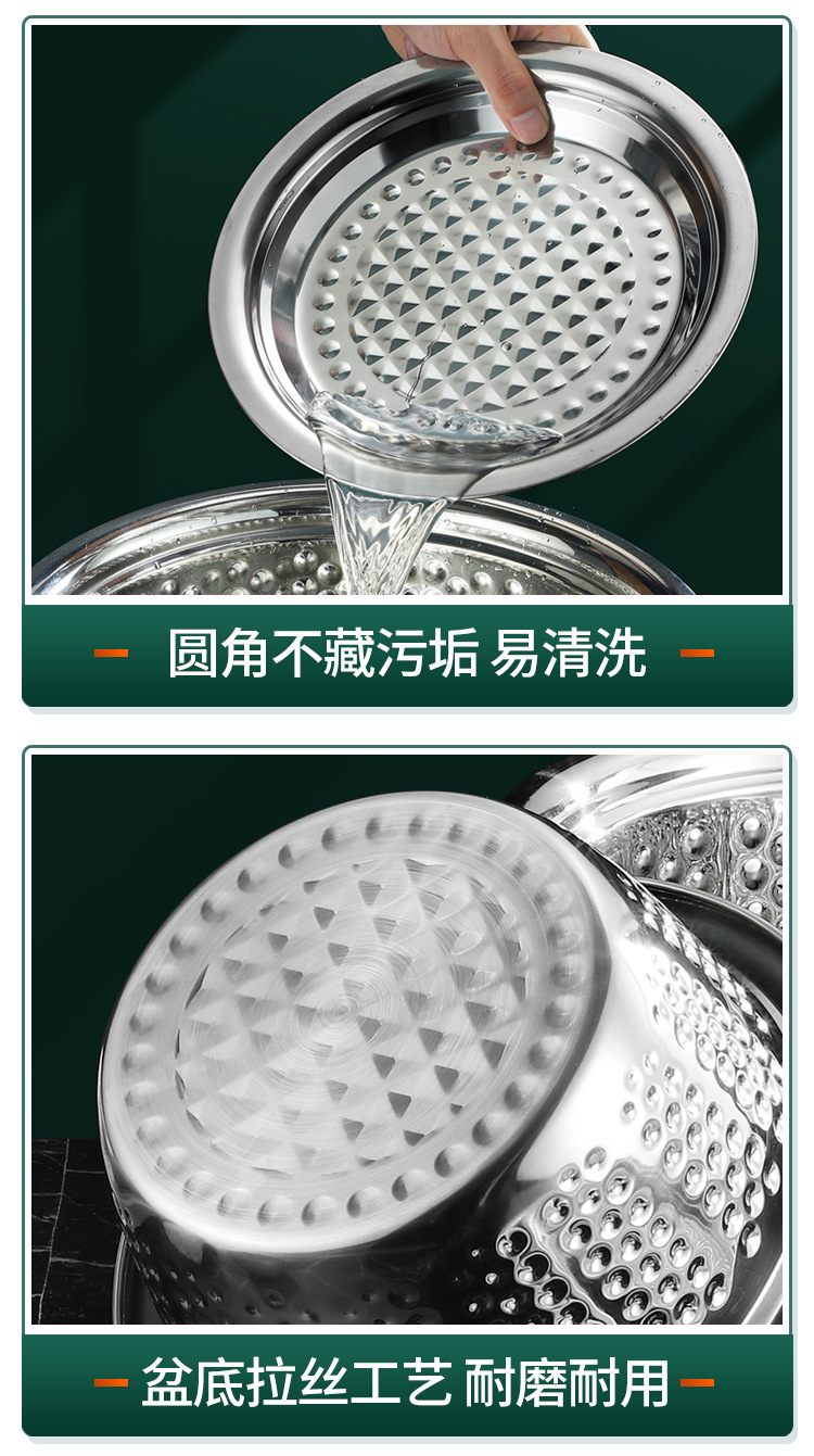 New hammer-patterned multi-purpose basin from the source factory, 18-70cm large-sized diamond basin, thickened and deepened plate cover Indian basin pic 12