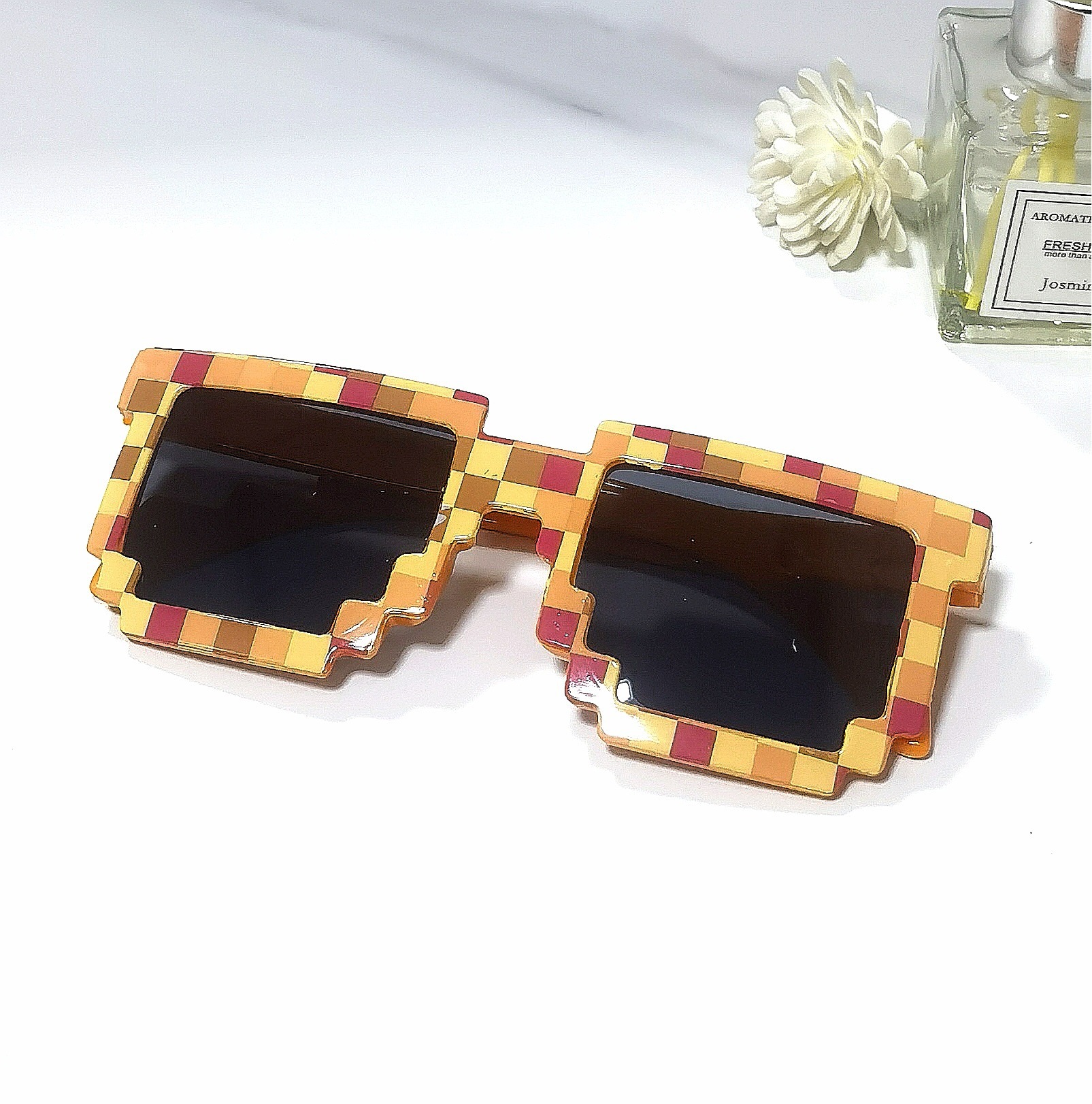 Mosaic square glasses, a must-have for showing off in the 2D world, sunglasses, blurred rectangular pixel glasses, Douyin, Kuaishou pic 21