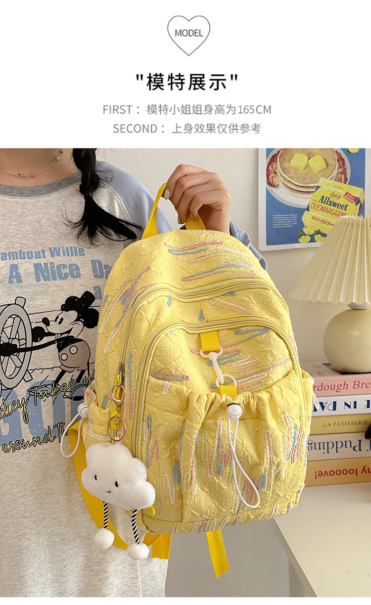 跨境风潮高颜值书包女小学生初高中生小众设计感简约百搭双肩背包详情5