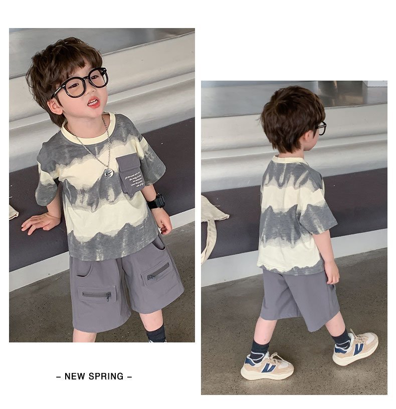 男童夏季短袖套装2024新款潮流韩版中小童薄款秋装潮酷男宝两件套详情16