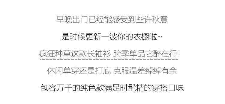 圆领长袖t恤女上衣小众设计感2024年秋冬新款百搭基础款打底衫INS详情2