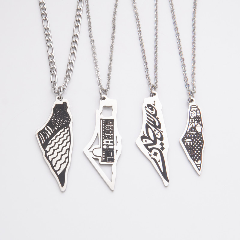 Stainless steel necklaces for Israeli and Palestinian mosques, titanium steel pendants for men and women, fashionable accessories pic 1