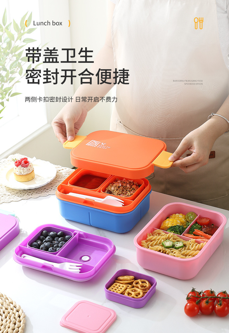 Student light food large-capacity simple lunch box, office worker microwave-safe bento box, fruit meal box pic 4