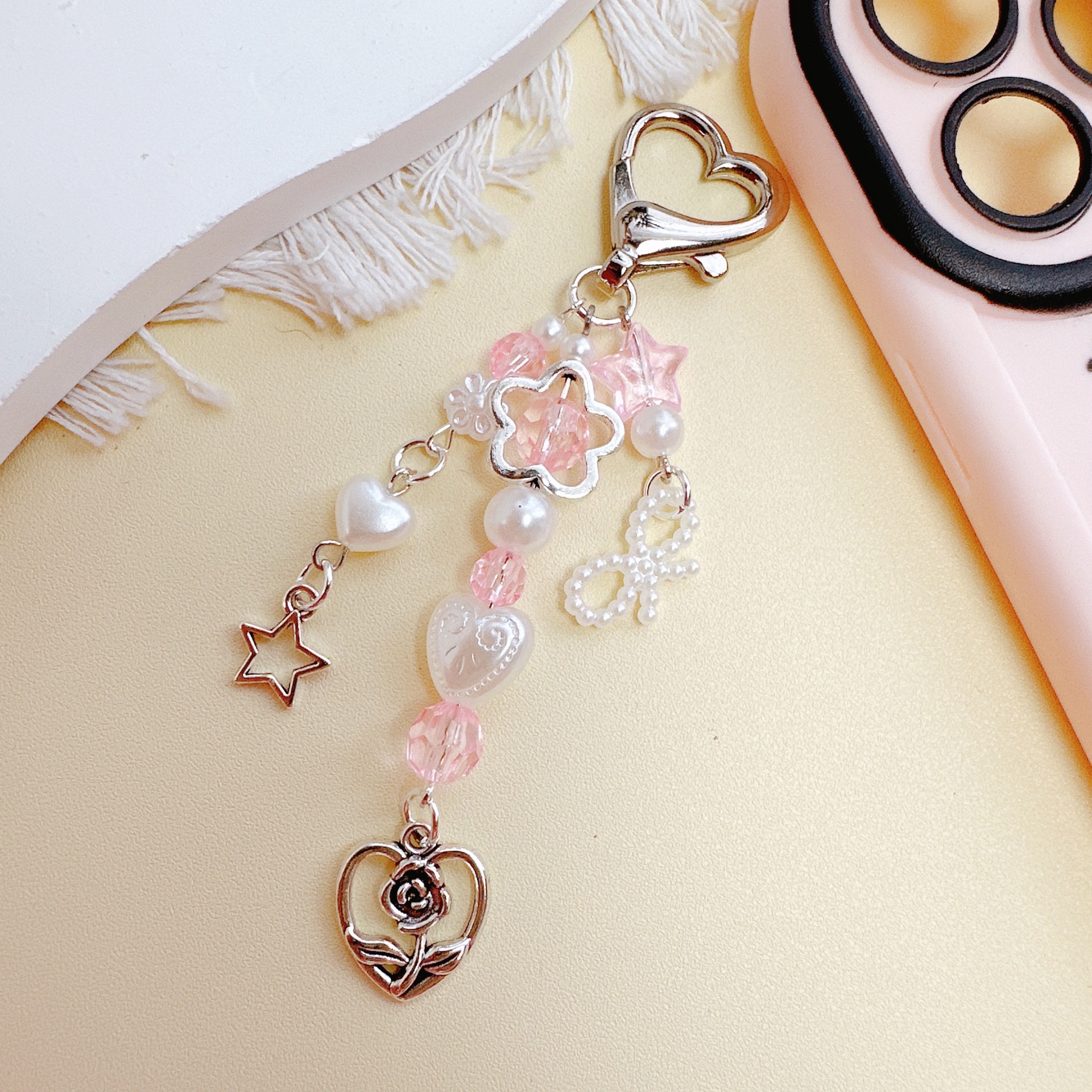 日韩系ins风甜酷辣妹手机壳挂扣百搭卡册挂链小众个性钥匙防丢扣详情9