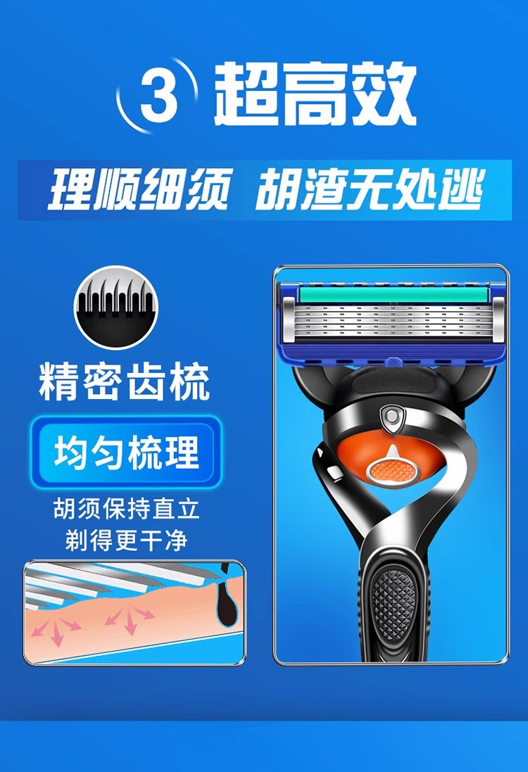 Five-layer razor, manual shaver, 5-layer blade replacement head, German craftsmanship, old-fashioned beard knife, shaving knife pic 12