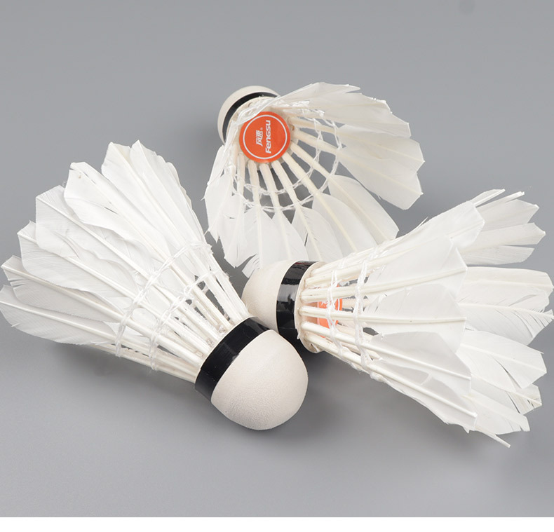 风速厂家批发真羽毛球三只装训练耐打12只装比赛用球鹅毛羽毛球详情6