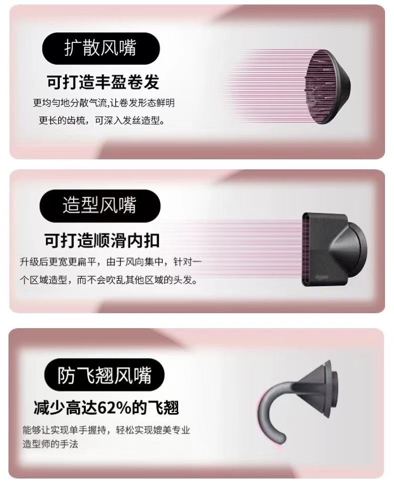 Hair dryer for home use, negative ion hair care, strong wind force, quick drying, high power, student-specific hair dryer for dormitories pic 12
