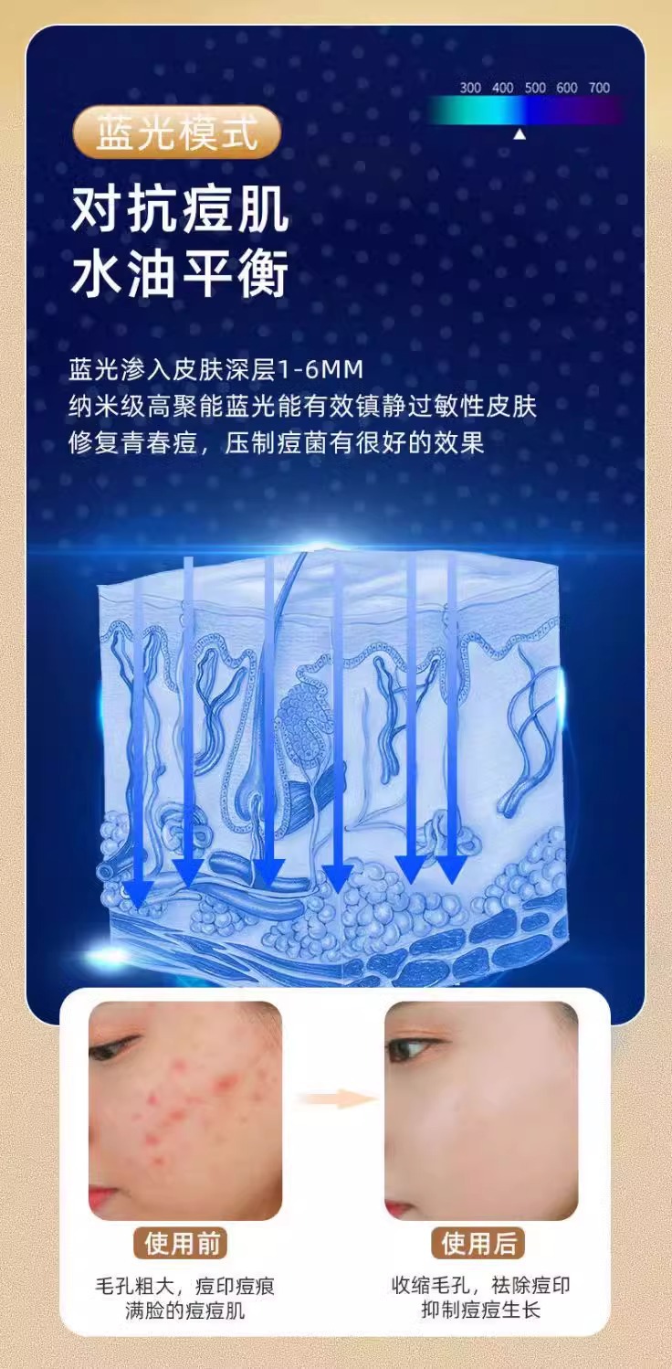 Foreign trade cross-border LED seven-color light touch control beauty mask, photon skin rejuvenation device, facial home beauty device pic 7