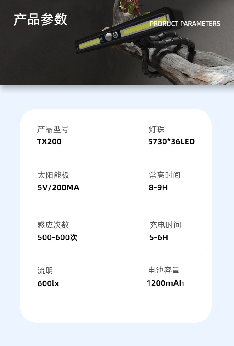 Cross-border solar lamps, waterproof solar octopus lamps, outdoor solar clip lamps, sensor lamps, wall lamps, street lamps pic 8