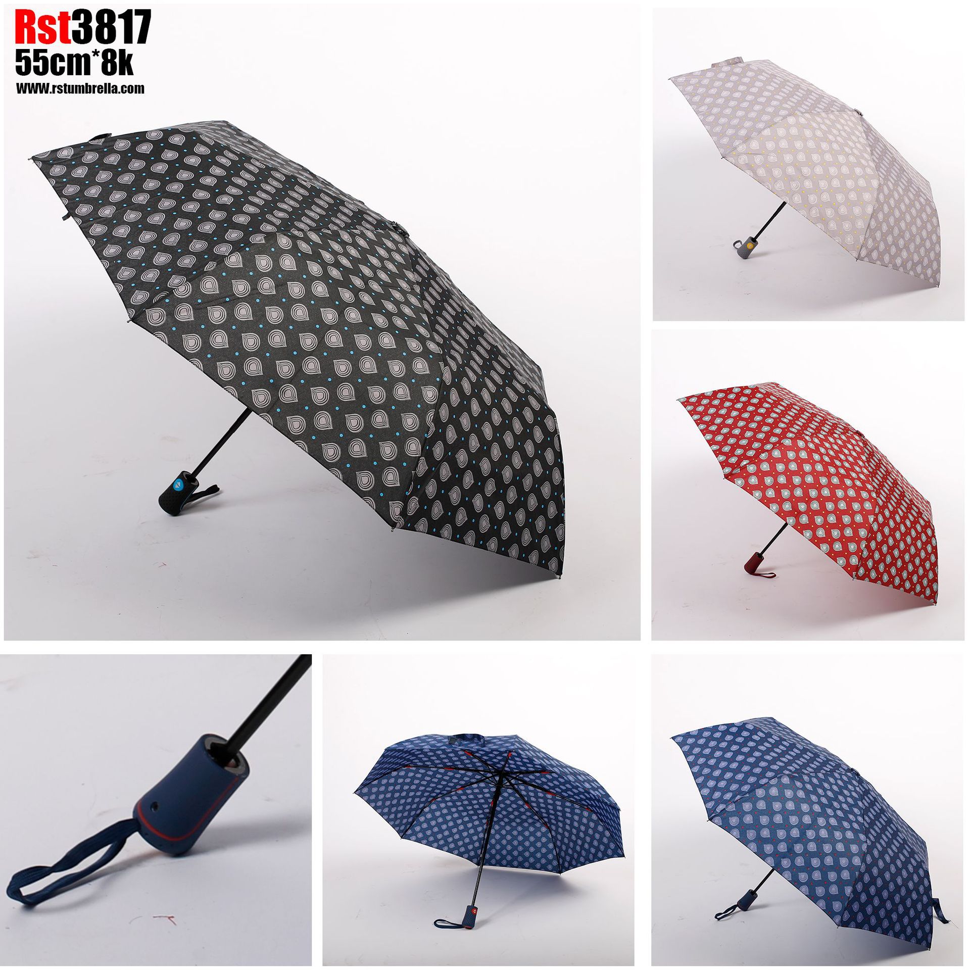 星宝三折全自动伞外贸伞three folding umbrella雨伞批发银杏叶图详情38