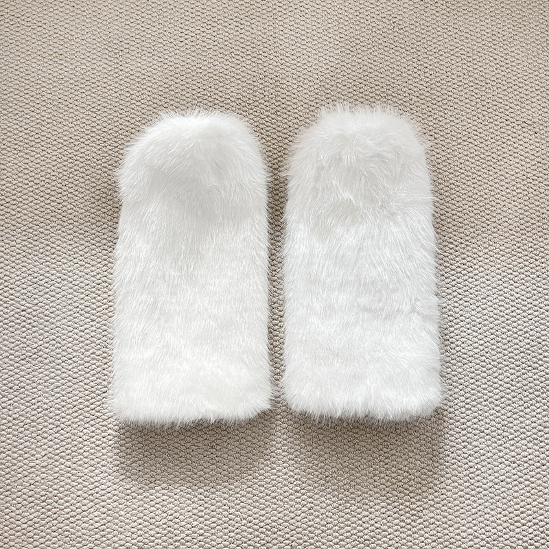 秋冬季加厚保暖腿套仿狐狸毛袜套手套两用辣妹个性ins风毛绒脚套详情18