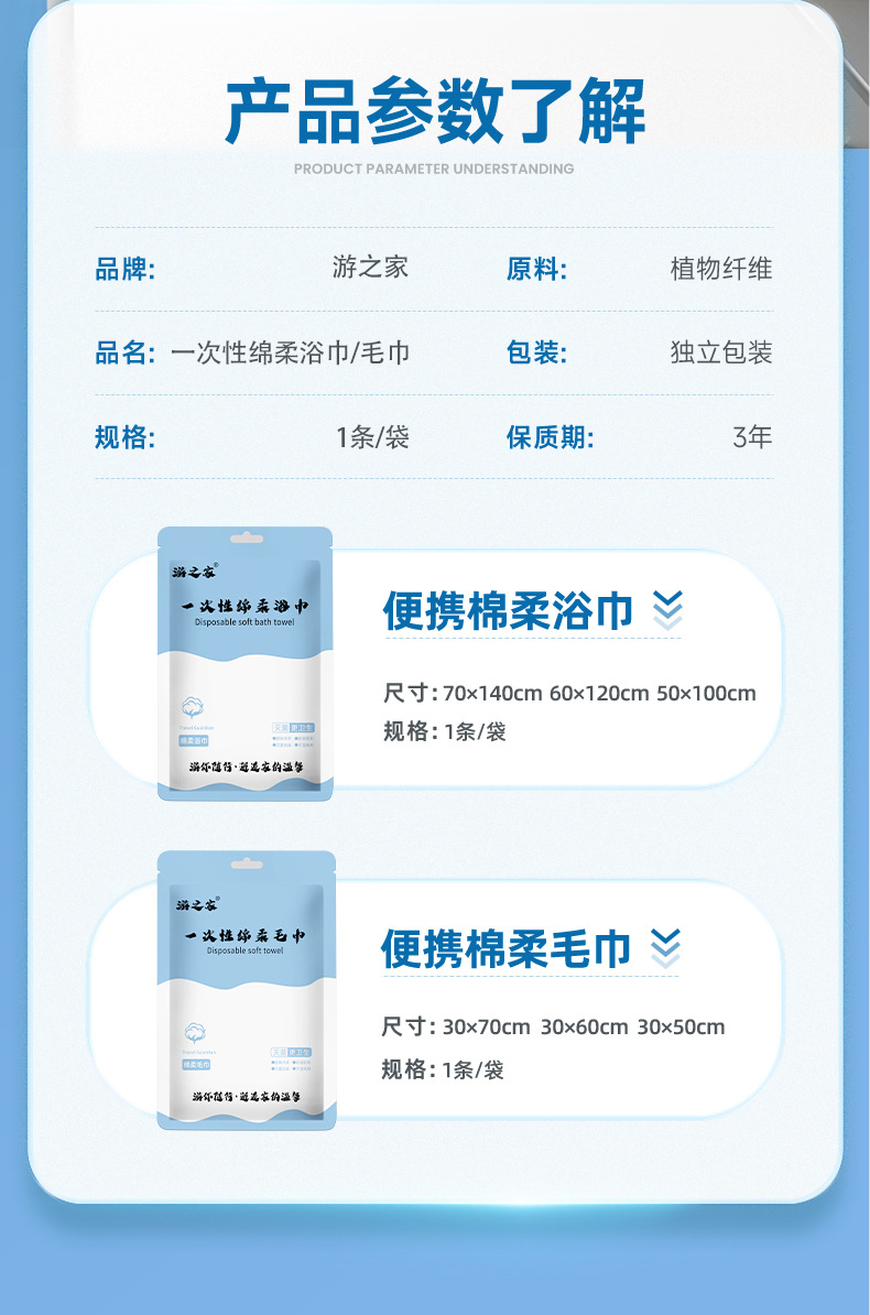 Wholesale disposable towels with free shipping, individually packaged, specially designed for hotel bathing without washing, foldable and portable, enlarged and thickened pic 14