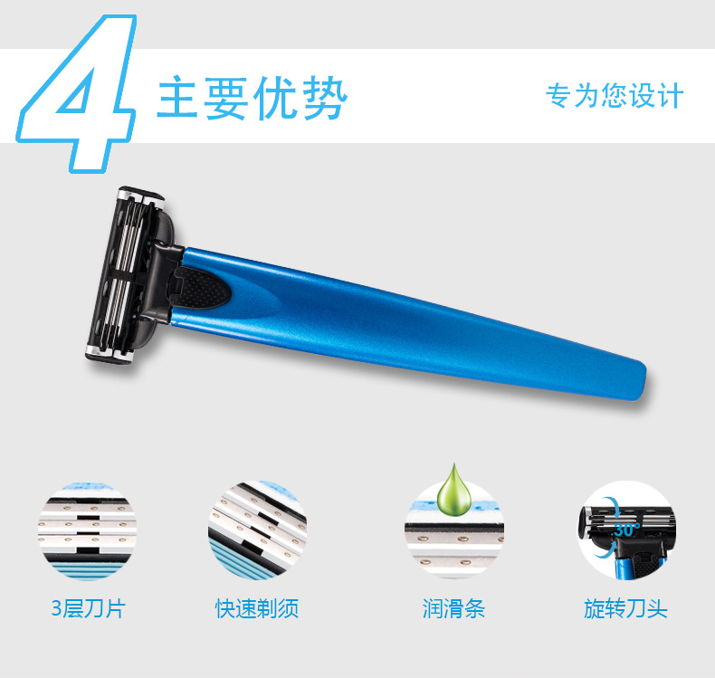 The cross-border old-fashioned razor Pearl Max three-layer shaving knife can replace the hair removal knife and the hotel manual razor pic 6