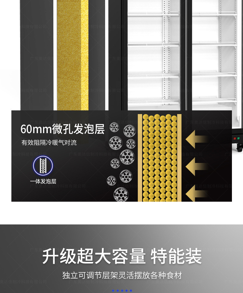 Commercial beverage and beer cold storage display cabinets, vertical fresh-keeping cabinets for vegetables and fruits, double-door and triple-door refrigerators for convenience stores pic 11