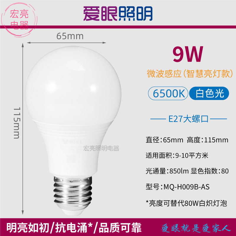 公灯牛泡ledE27E14螺口球泡柱形灯泡节能省电超亮护眼家商用通用详情9