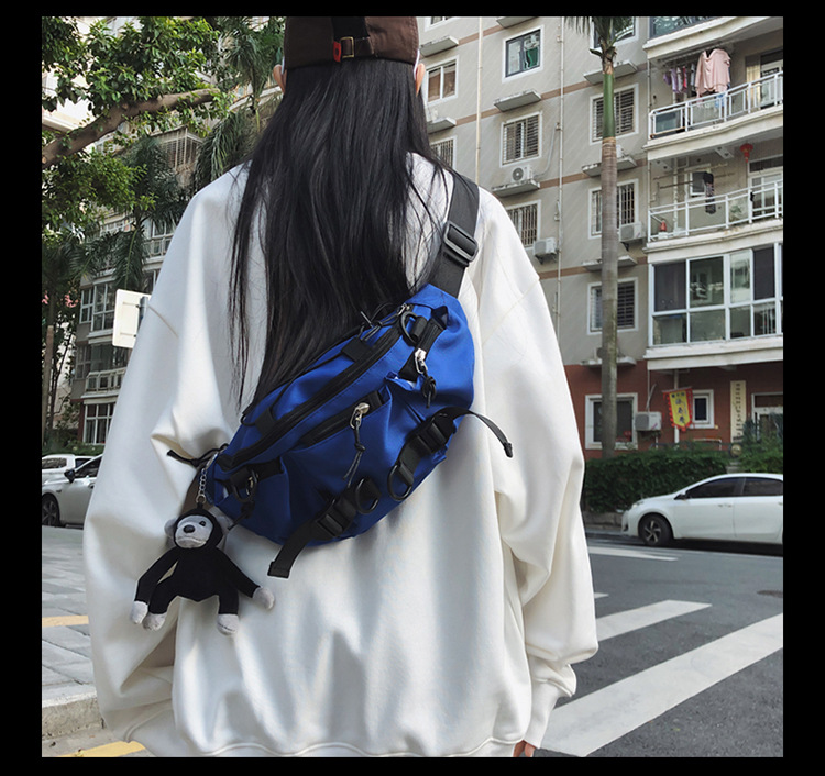 斜挎包潮牌男士百搭休闲胸包工装简约ins腰包日系情侣单肩斜挎包详情12