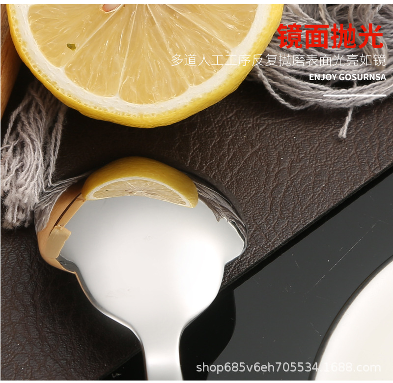 European-style Sea King knife, fork and spoon gift box set, creative solid round handle 304 stainless steel Western cuisine steak knife four-piece set pic 15